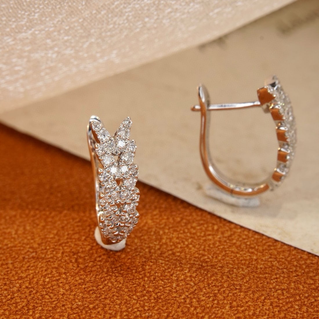 14k Gold 0.28 Ct Natural H Diamond Earrings - 4