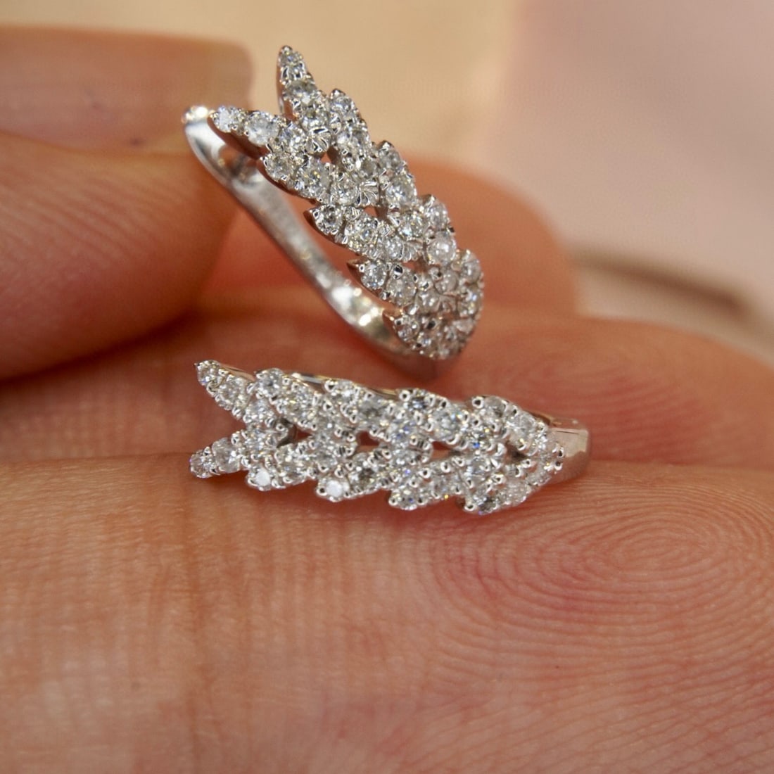 14k Gold 0.28 Ct Natural H Diamond Earrings - 5