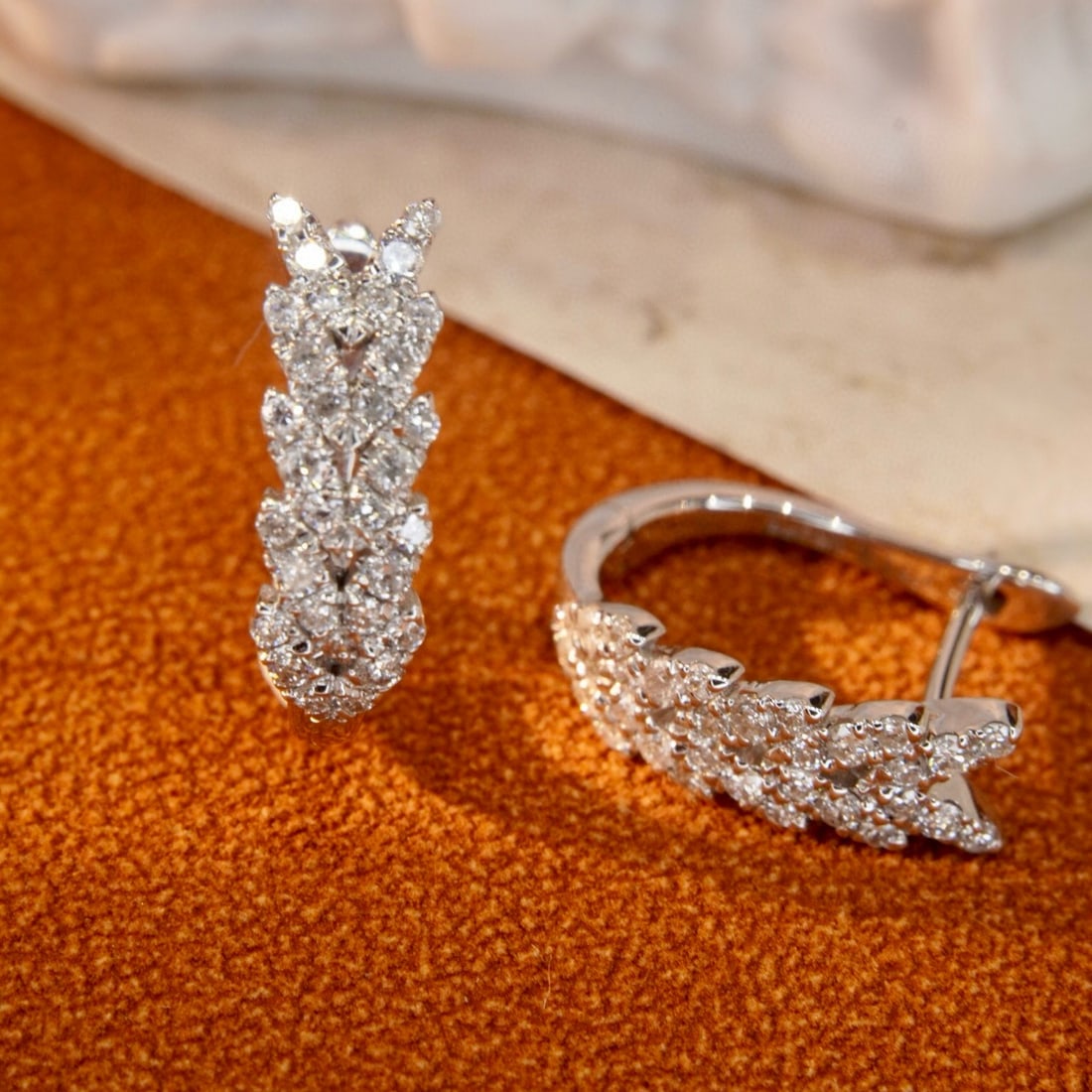 14k Gold 0.28 Ct Natural H Diamond Earrings - 6