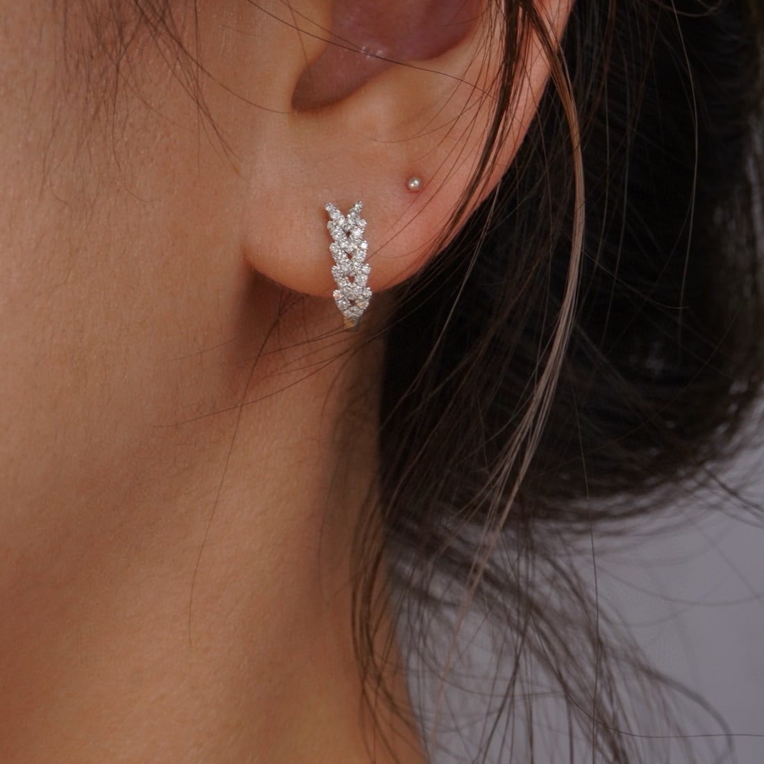 14k Gold 0.28 Ct Natural H Diamond Earrings - 7