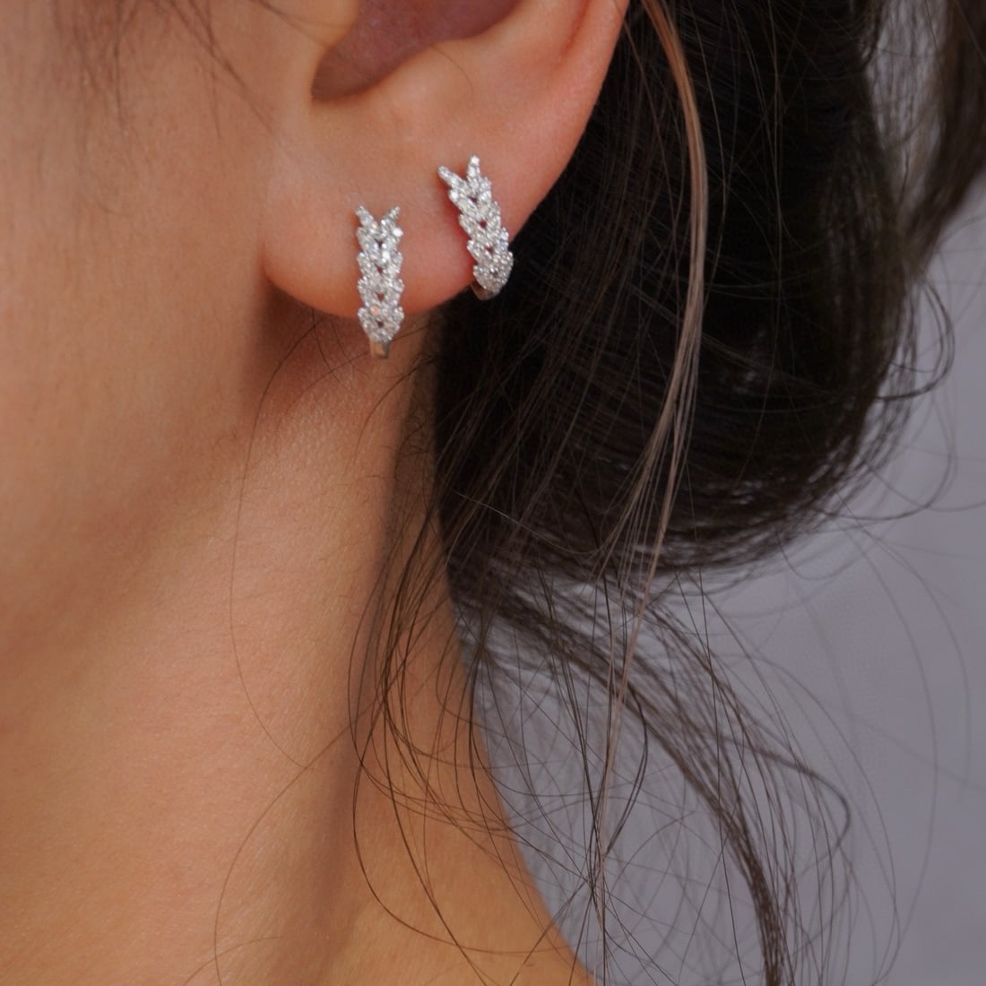 14k Gold 0.28 Ct Natural H Diamond Earrings - 8