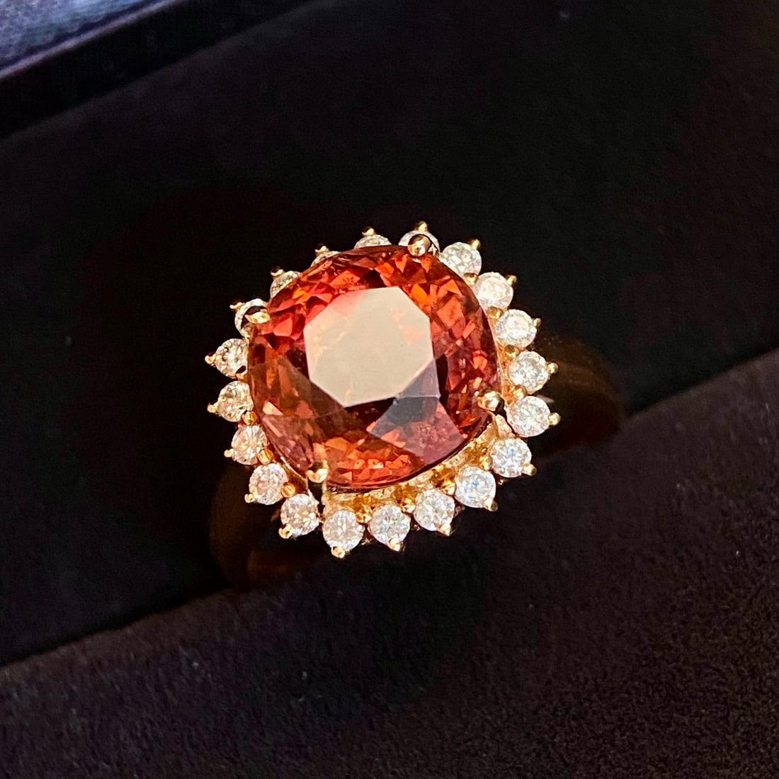 14k Gold 5.63 Ct Natural Tourmaline & Diamond Ring - 4