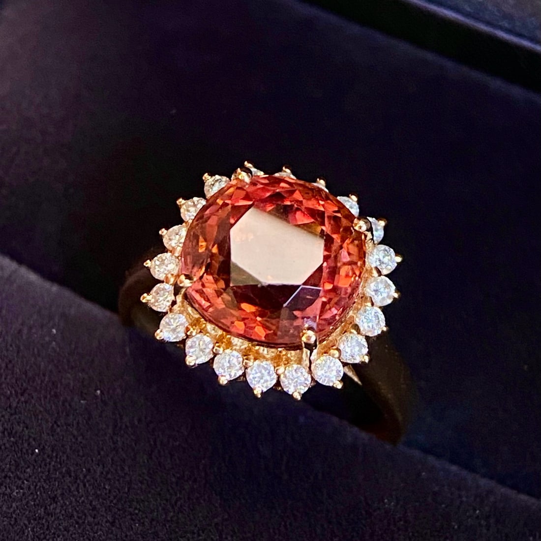 14k Gold 5.63 Ct Natural Tourmaline & Diamond Ring - 7