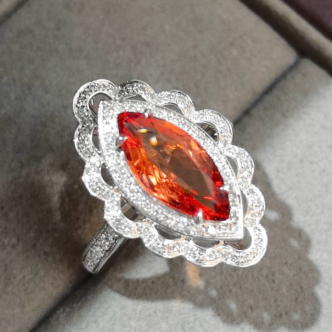 14k Gold 2.21 Ctw Natural Spinel & Diamond Ring - 5
