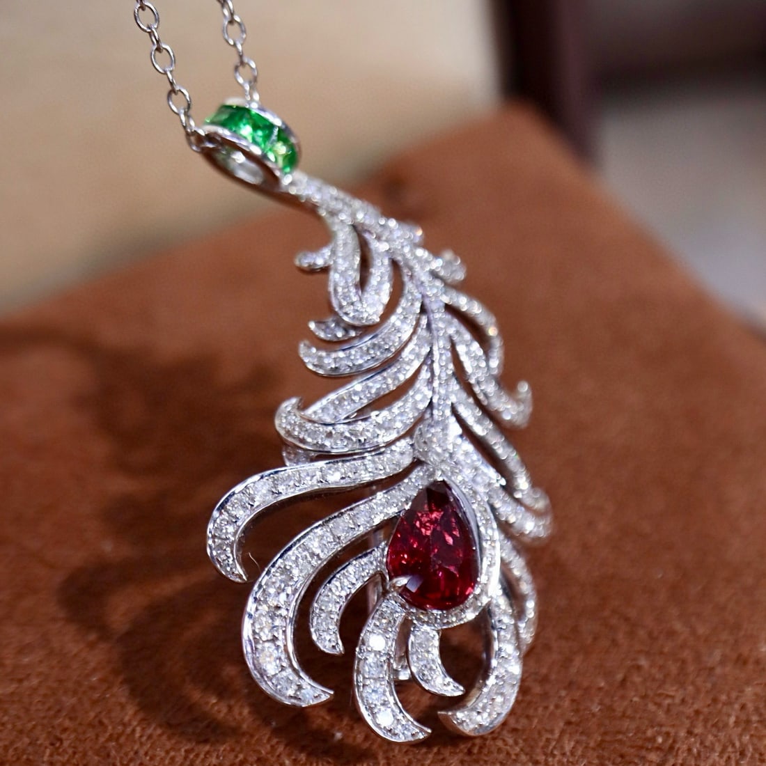 14k Gold 1.30 Ctw Natural Ruby & Diamond Brooch/pendant( Without Chain ) - 4