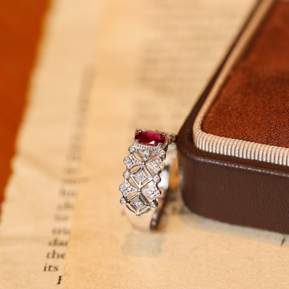 14k Gold 0.72 Ctw Natural Ruby & Diamond Ring - 4