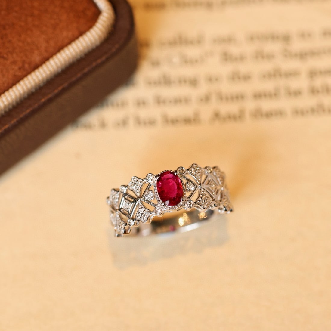 14k Gold 0.72 Ctw Natural Ruby & Diamond Ring - 5