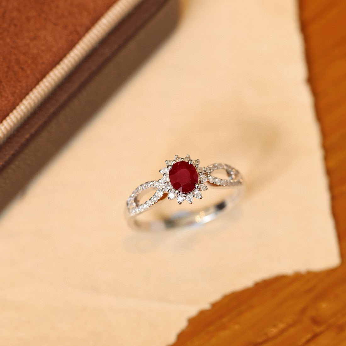 14k Gold 0.89 Ctw Natural Ruby & Diamond Ring - 7