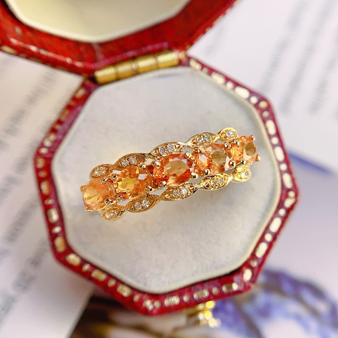 14k Gold 1.46 Ct Natural Sapphire & Diamond Ring - 2