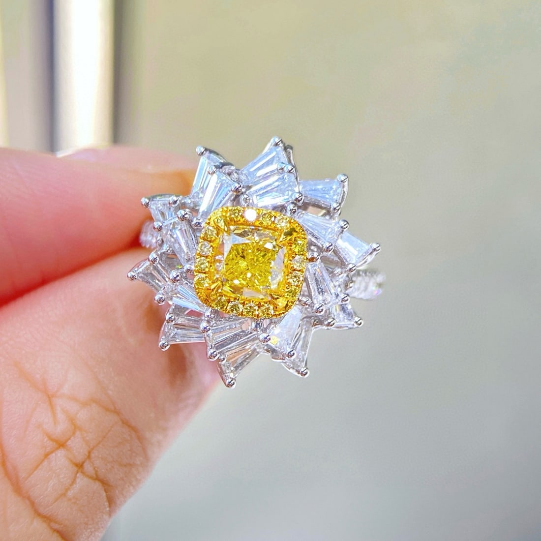 Gia Certified 14k Gold 2.23 Ctw Natural Yellow Diamond & Diamond Ring/pendant( Without Chain ): Ref:231078081 // gold content:14k gold // ring size:7. 25us // // main gemstone:yellow diamond // certified:gia // shape:cushion // carat weight:1. 00ct // clarity grade:si1 // color:yellow //