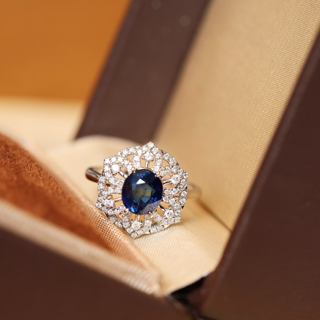 14k Gold 2.47 Ctw Natural Sapphire & Diamond Ring - 2