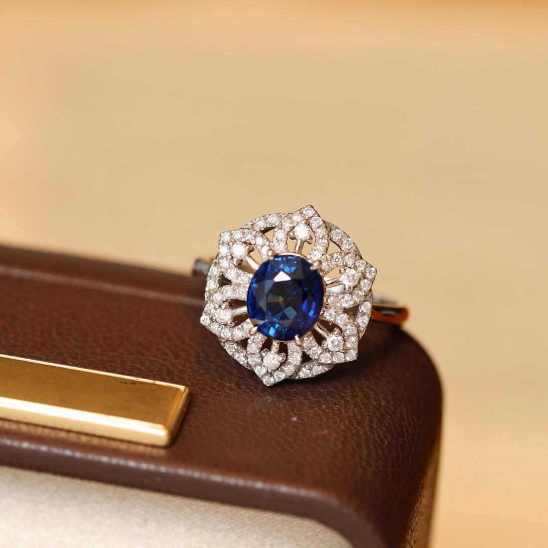 14k Gold 2.47 Ctw Natural Sapphire & Diamond Ring - 3