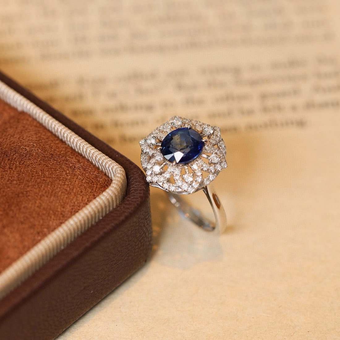 14k Gold 2.47 Ctw Natural Sapphire & Diamond Ring - 4