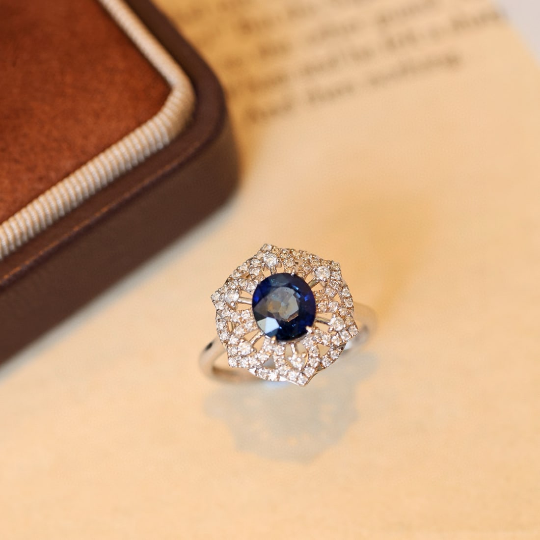 14k Gold 2.47 Ctw Natural Sapphire & Diamond Ring - 5