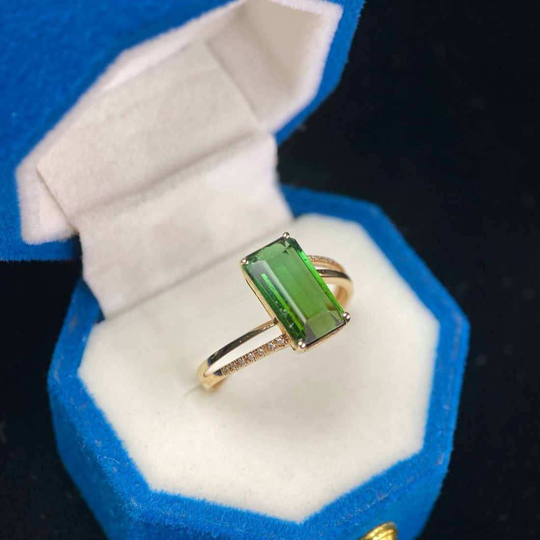 14k Gold 2.53 Ct Natural Tourmaline & Diamond Ring - 2