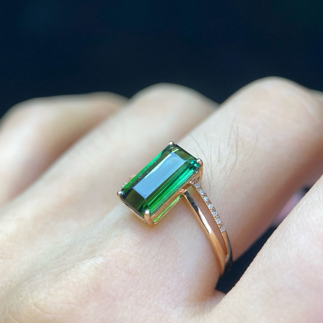 14k Gold 2.53 Ct Natural Tourmaline & Diamond Ring - 3