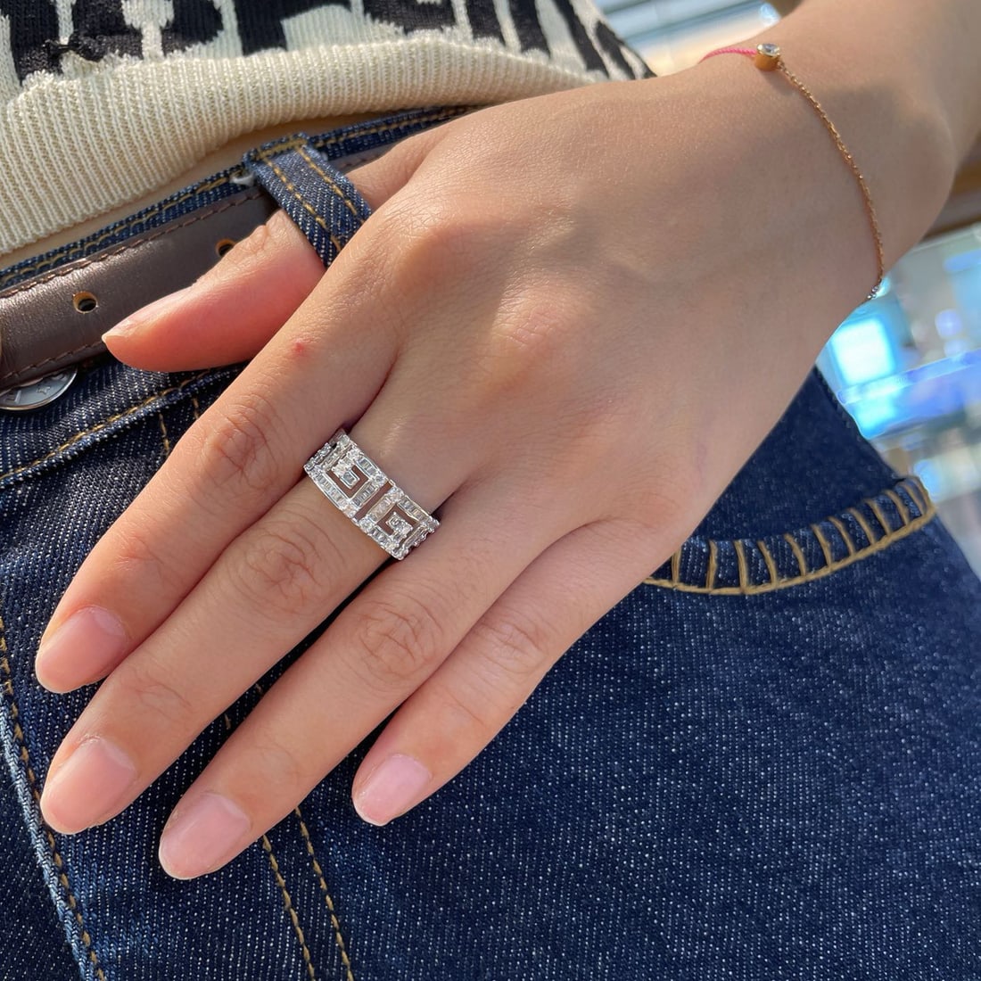 14k Gold 0.9 Ct Natural H Diamond Ring - 8