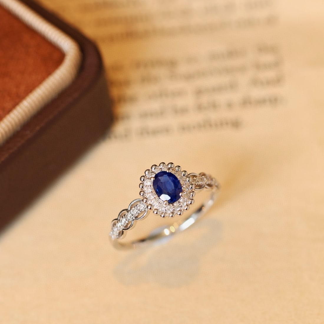 14k Gold 0.76 Ctw Natural Sapphire & Diamond Ring - 3