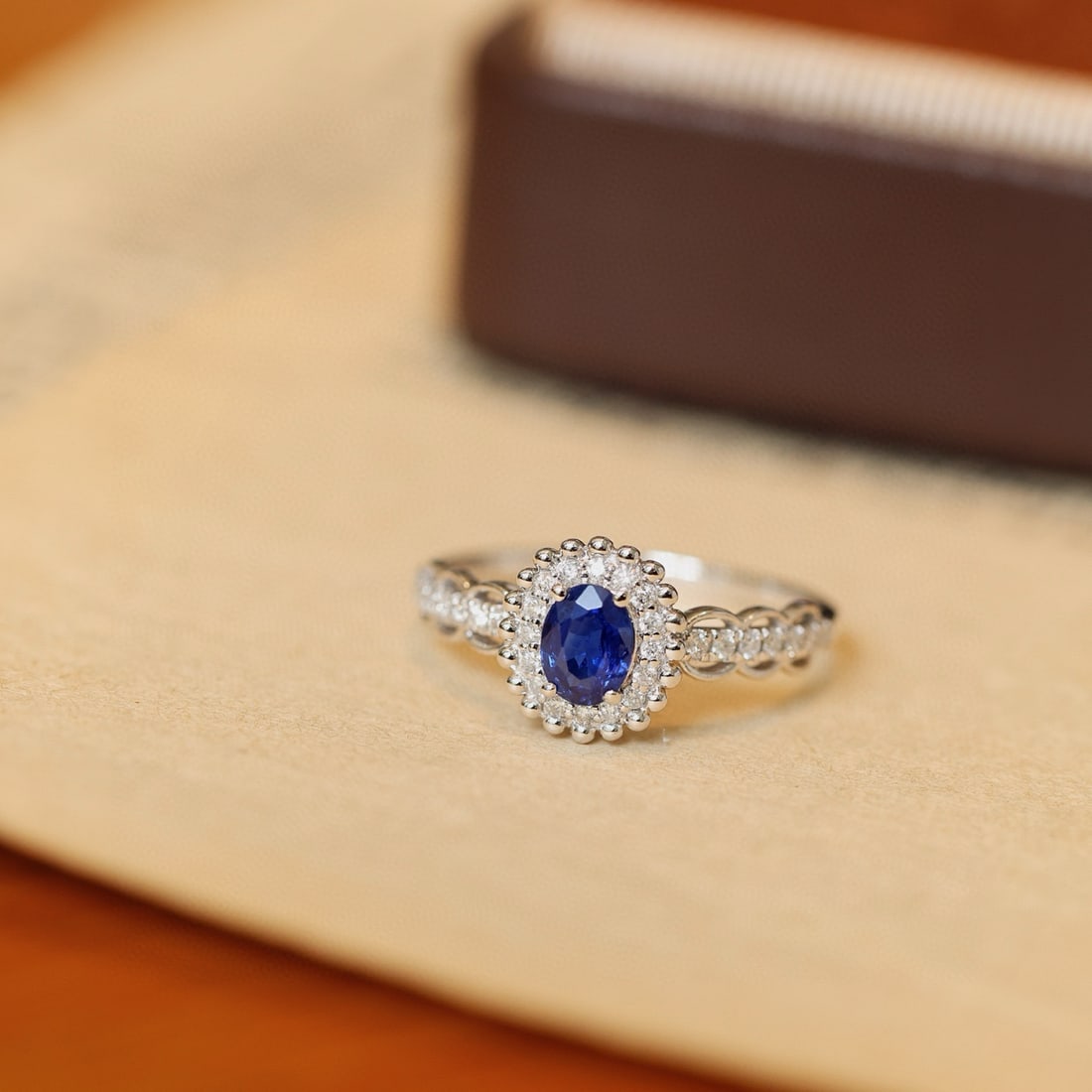 14k Gold 0.76 Ctw Natural Sapphire & Diamond Ring - 7