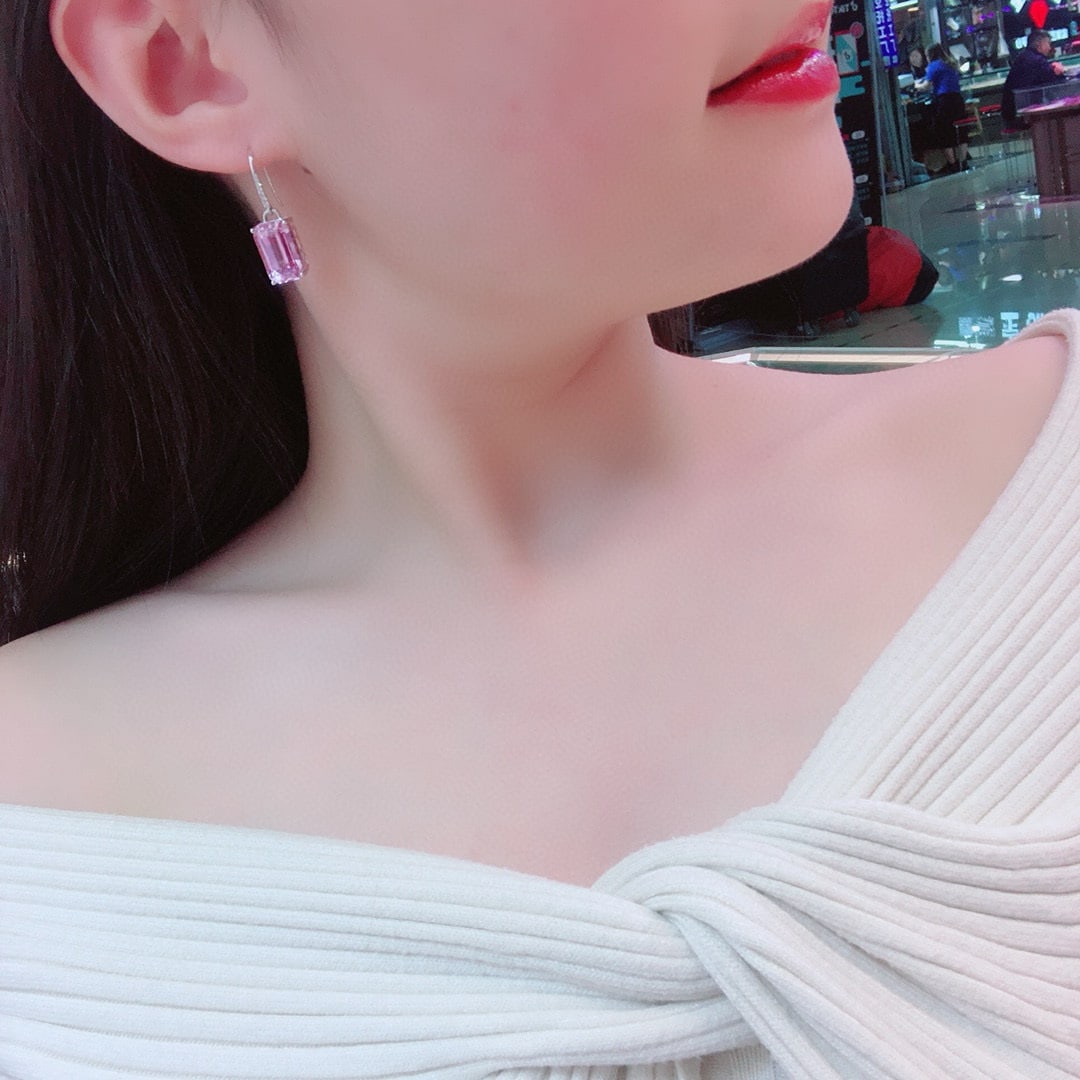 14k Gold 16.23 Ctw Natural Kunzite & Diamond Earrings - 6