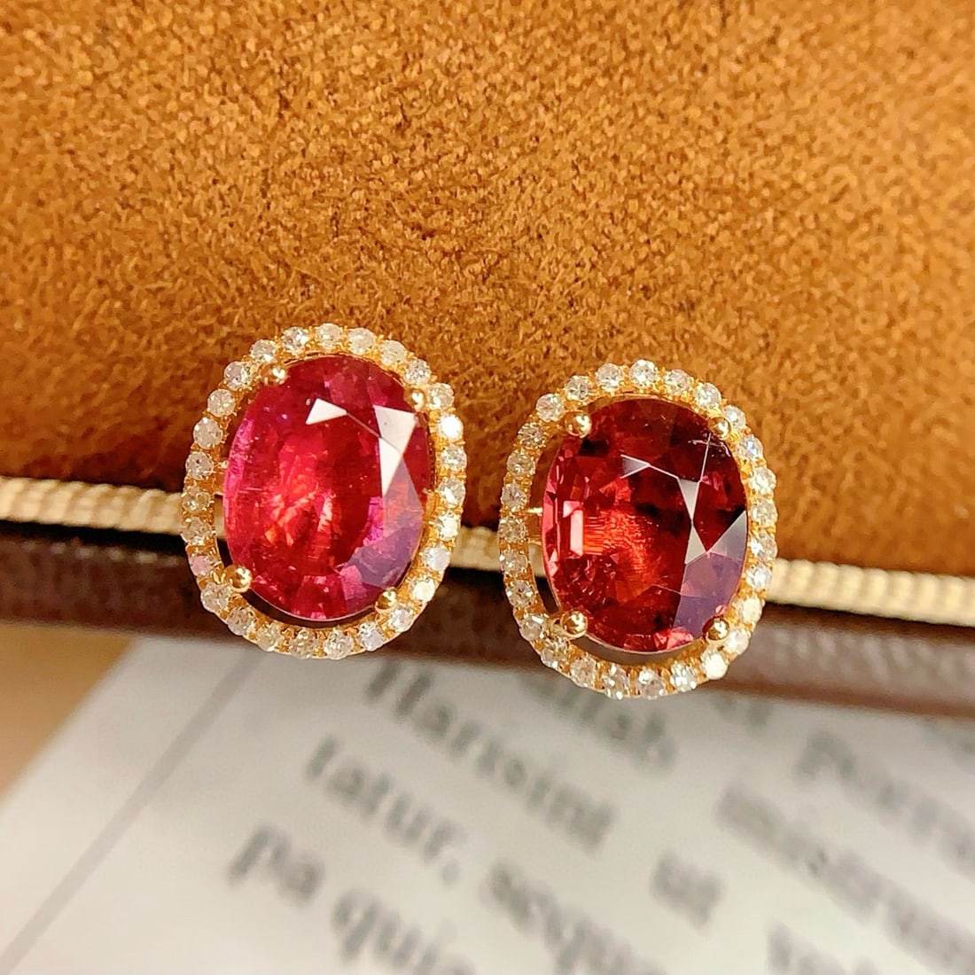 14k Gold 3.5 Ct Natural Tourmaline & Diamond Earrings - 2