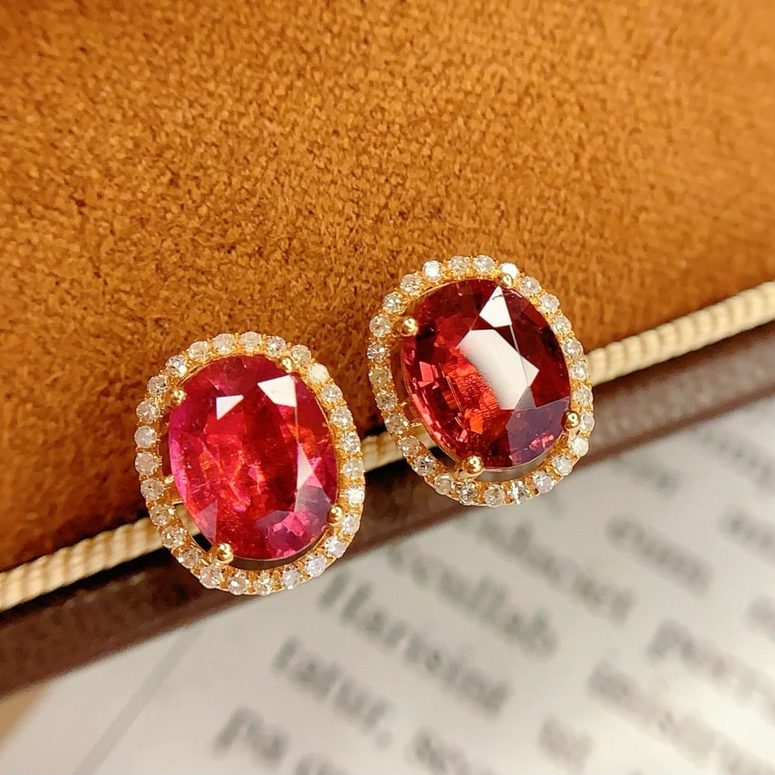 14k Gold 3.5 Ct Natural Tourmaline & Diamond Earrings - 6