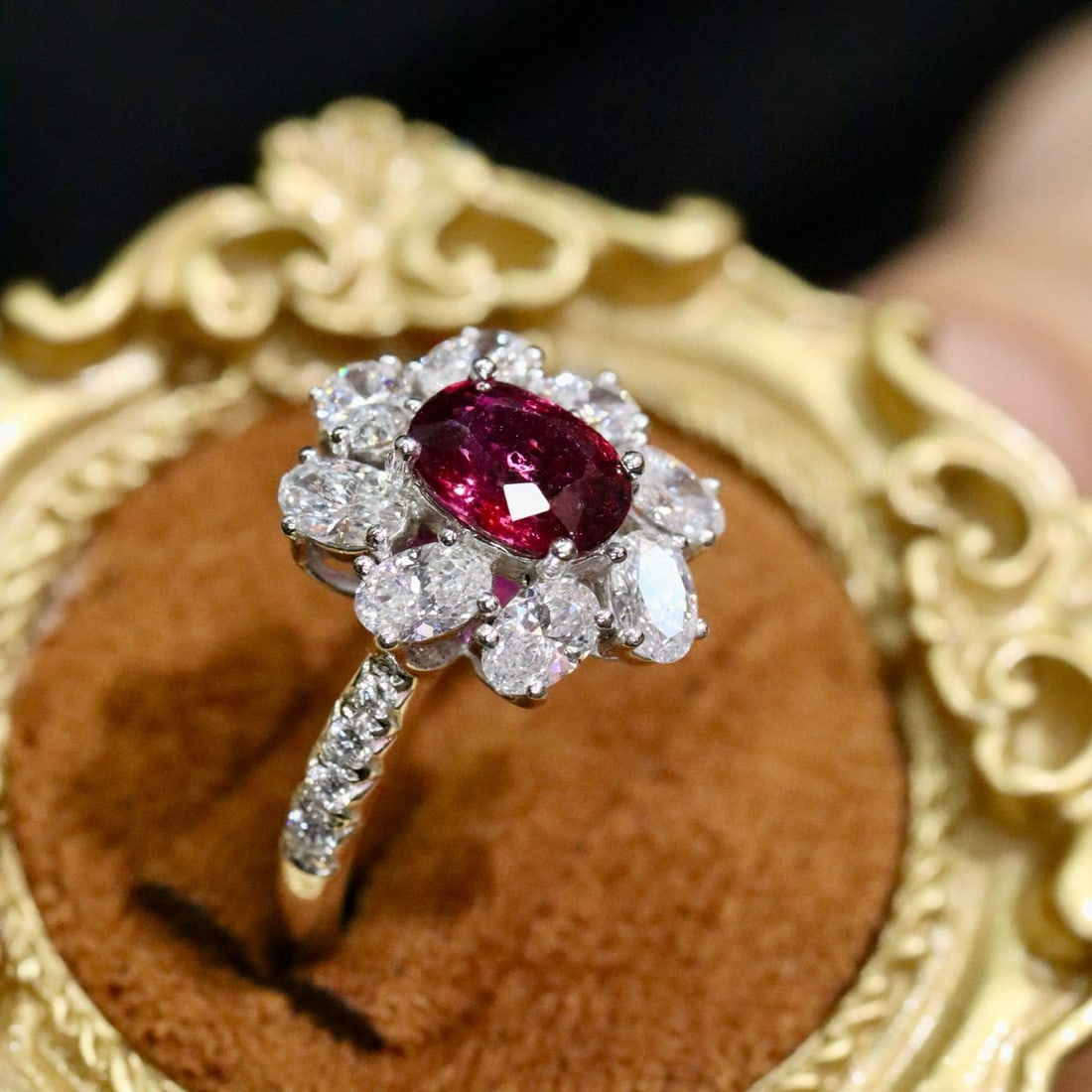 14k Gold 2.39 Ctw Natural Ruby & Lab Grown Diamond Ring - 2