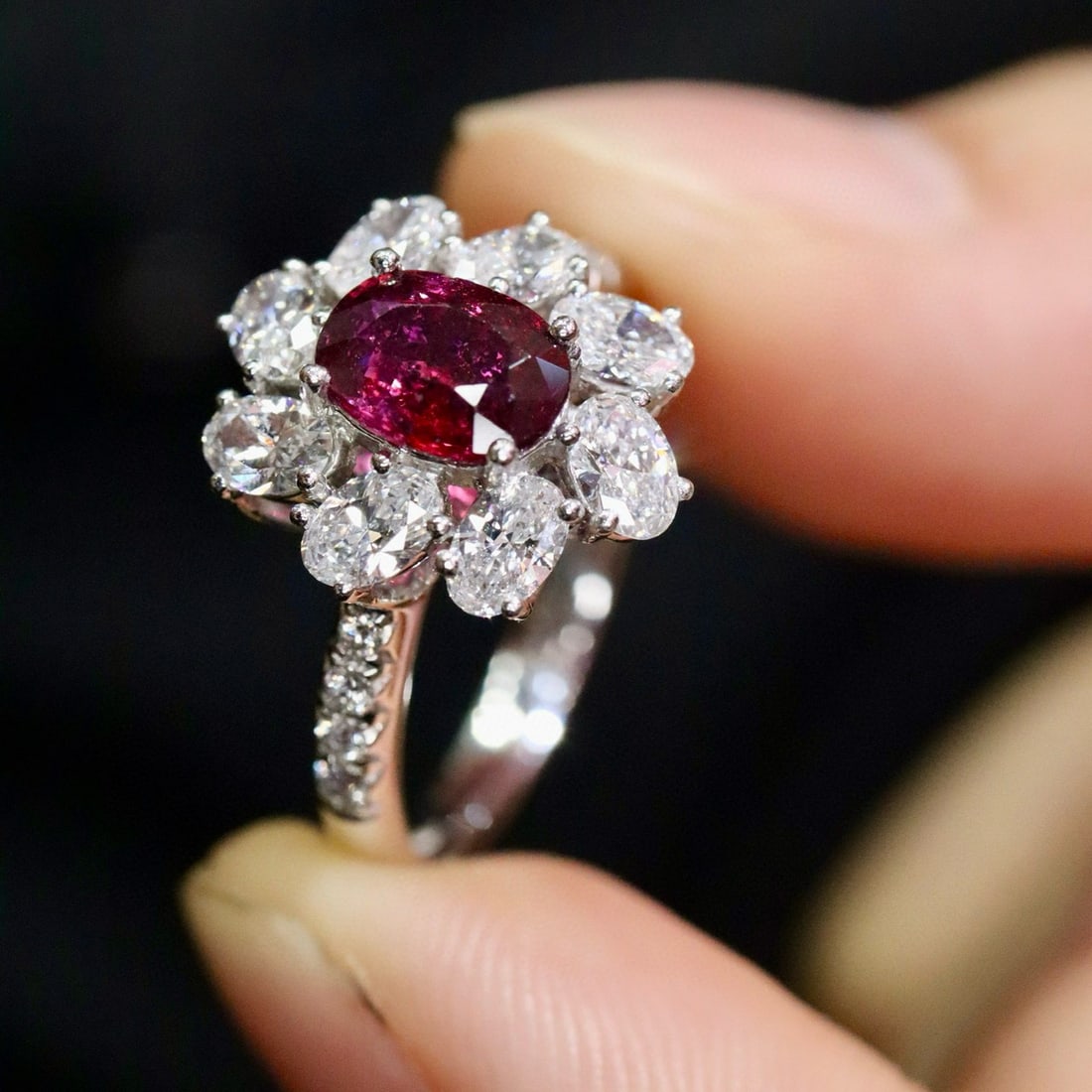 14k Gold 2.39 Ctw Natural Ruby & Lab Grown Diamond Ring - 3