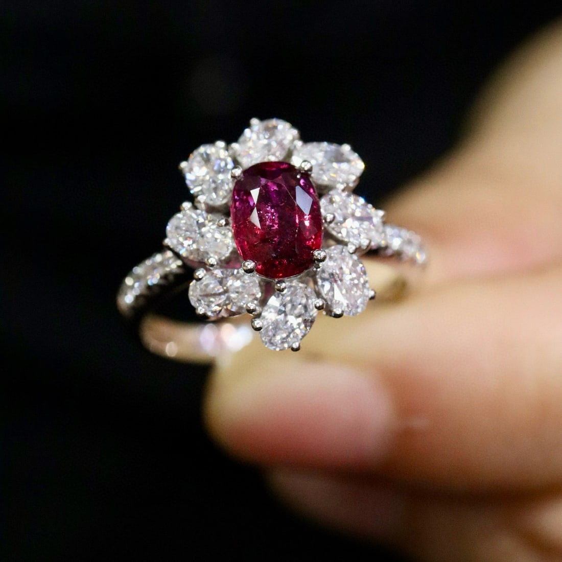 14k Gold 2.39 Ctw Natural Ruby & Lab Grown Diamond Ring - 4