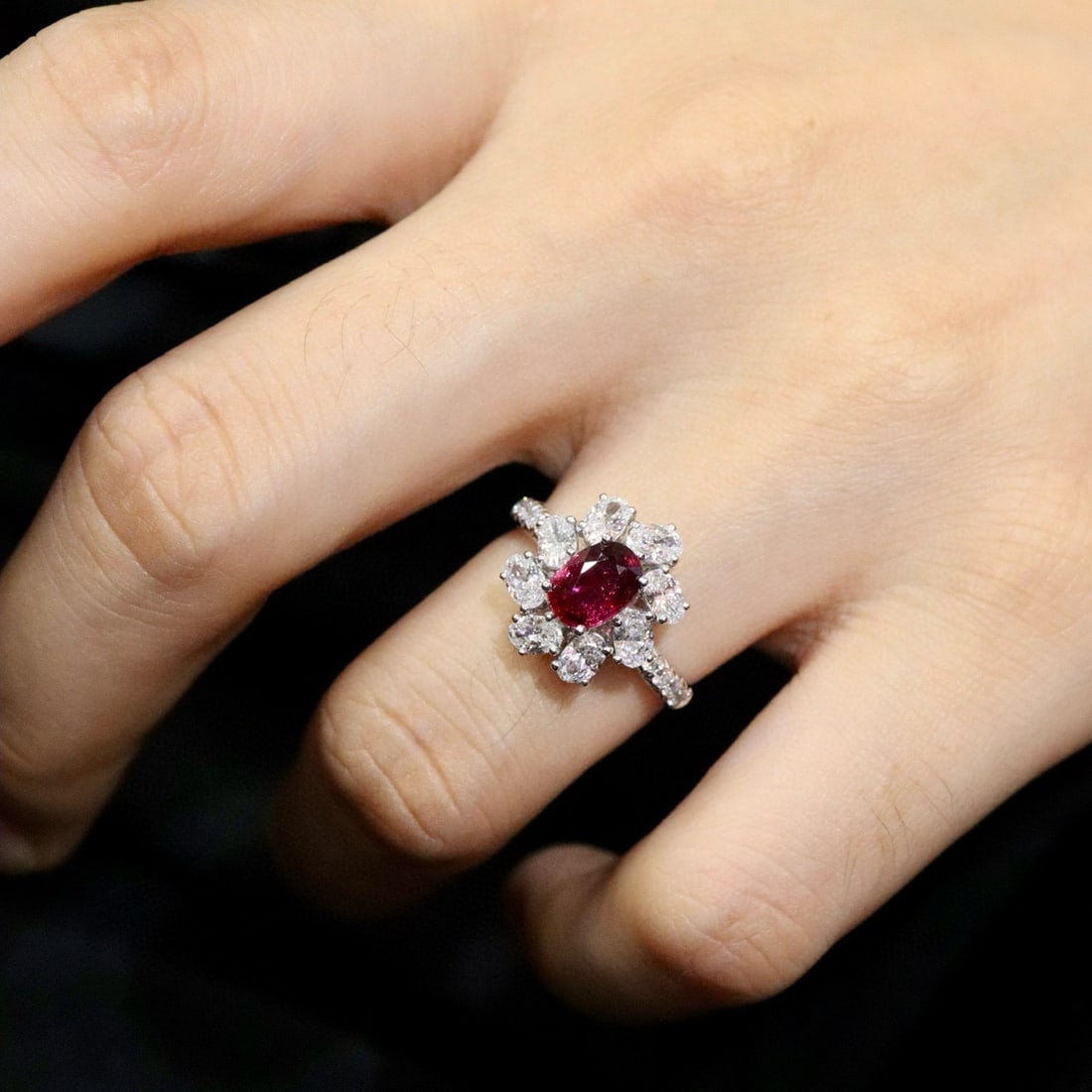 14k Gold 2.39 Ctw Natural Ruby & Lab Grown Diamond Ring - 5