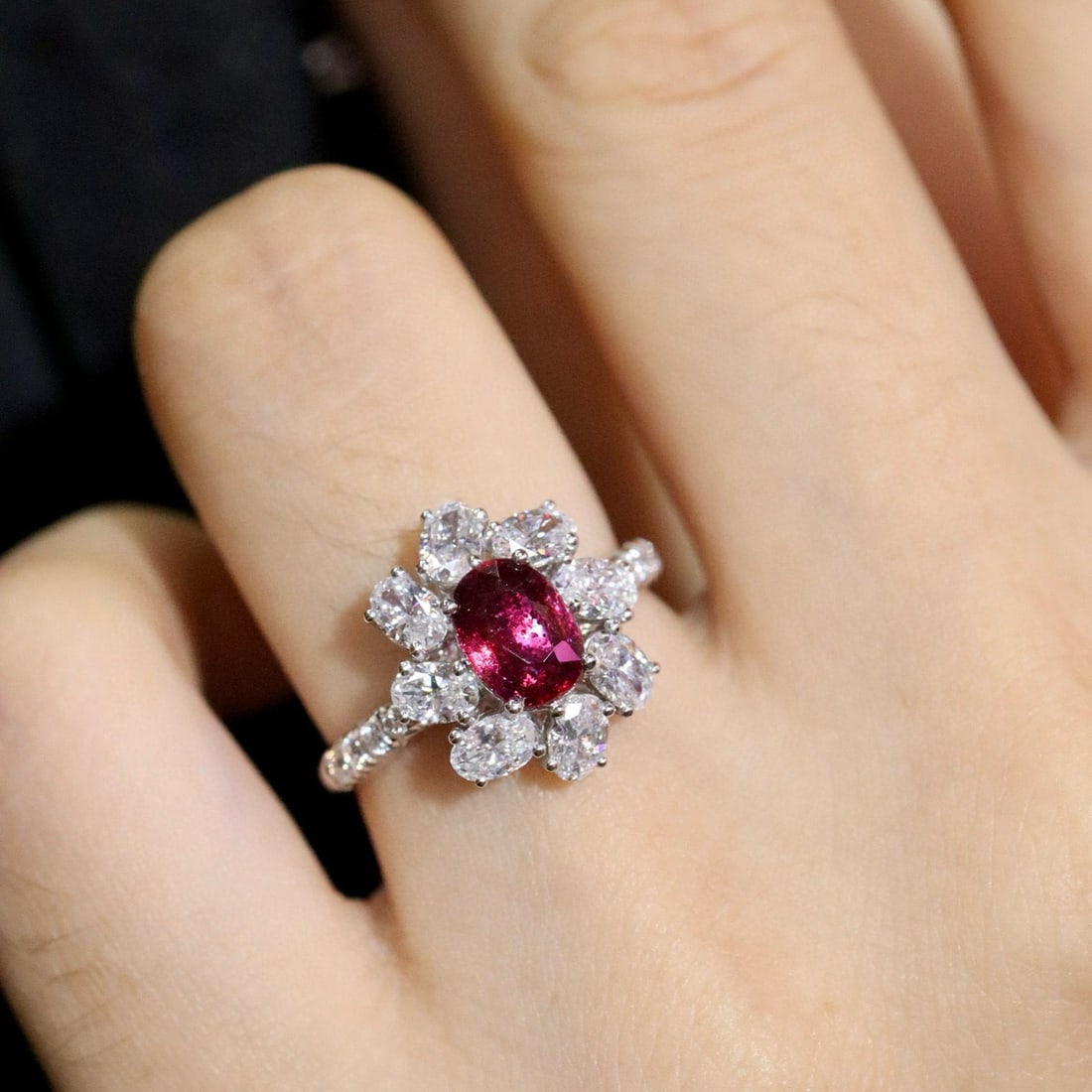 14k Gold 2.39 Ctw Natural Ruby & Lab Grown Diamond Ring - 6
