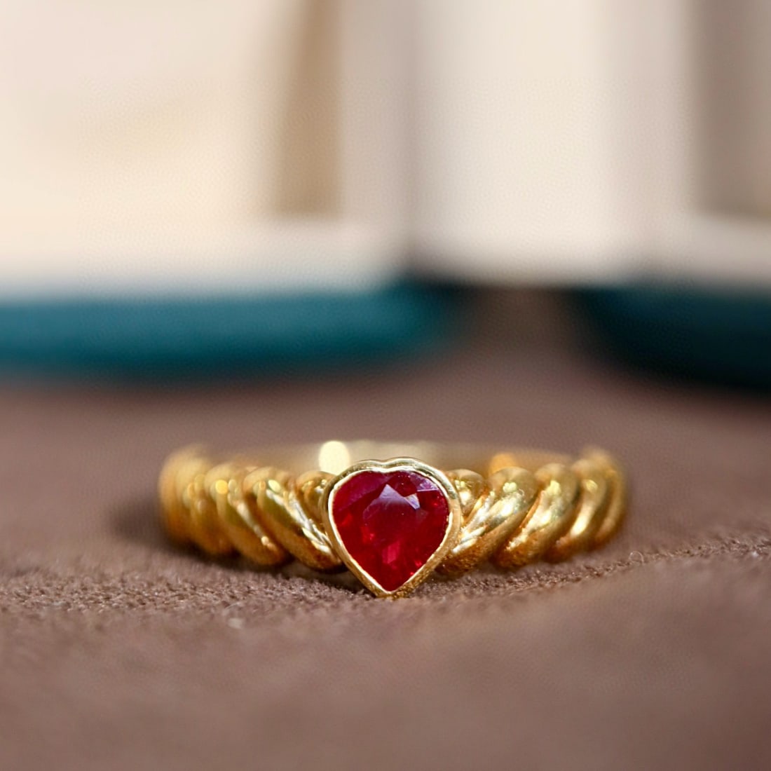 14k Gold 0.50 Ct Natural Ruby Ring: Ref:231078179 // gold content:14k gold // ring size:7. 25us // // main gemstone:ruby // shape:heart // carat weight:0. 50ct // color:red // treatment:natural // Condition: New Low Estimate: 2100.00