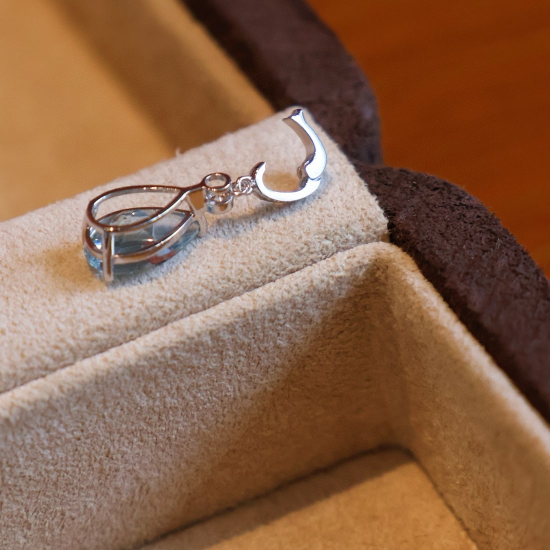 14k Gold 1 Ct Natural Aquamarine & Diamond Pendant( Without Chain ) - 6