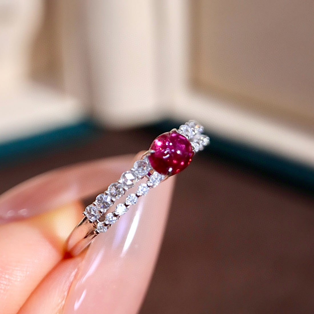 14k Gold 1.05 Ctw Natural Ruby & Diamond Ring - 7