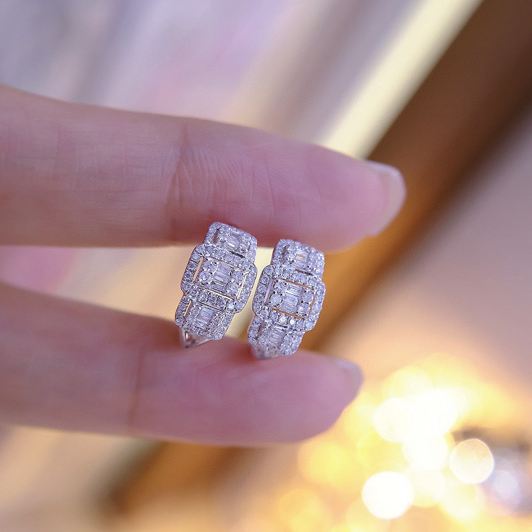14k Gold 0.8 Ct Natural H Diamond Earrings - 3