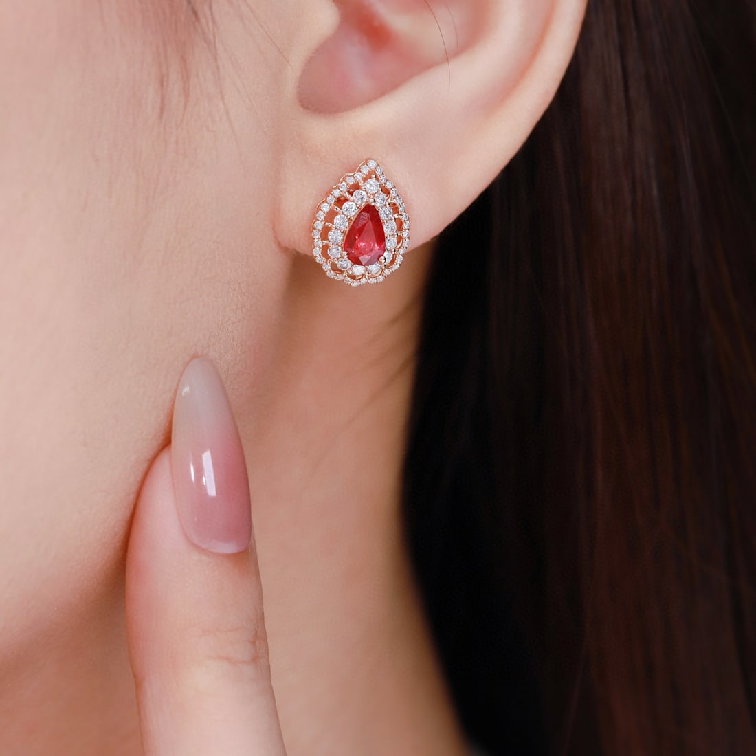 14k Gold 1.82 Ctw Natural Ruby & Diamond Earrings - 2