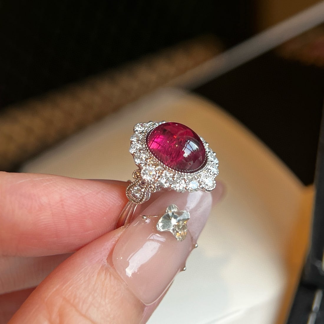 14k Gold 5.00 Ctw Natural Tourmaline & Lab Grown Diamond Ring - 2
