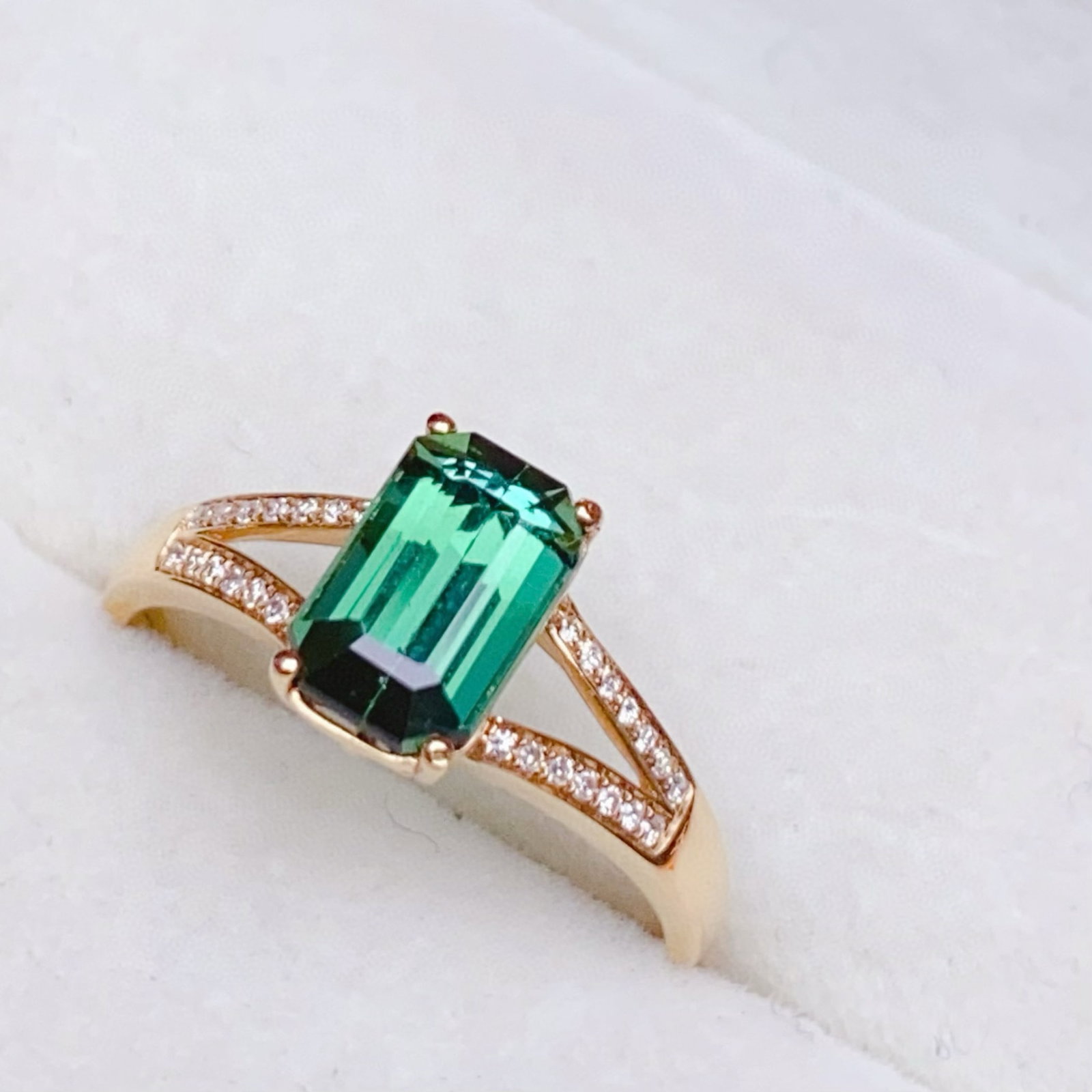 14k Gold 1.78 Ctw Natural Tourmaline & Diamond Ring - 5