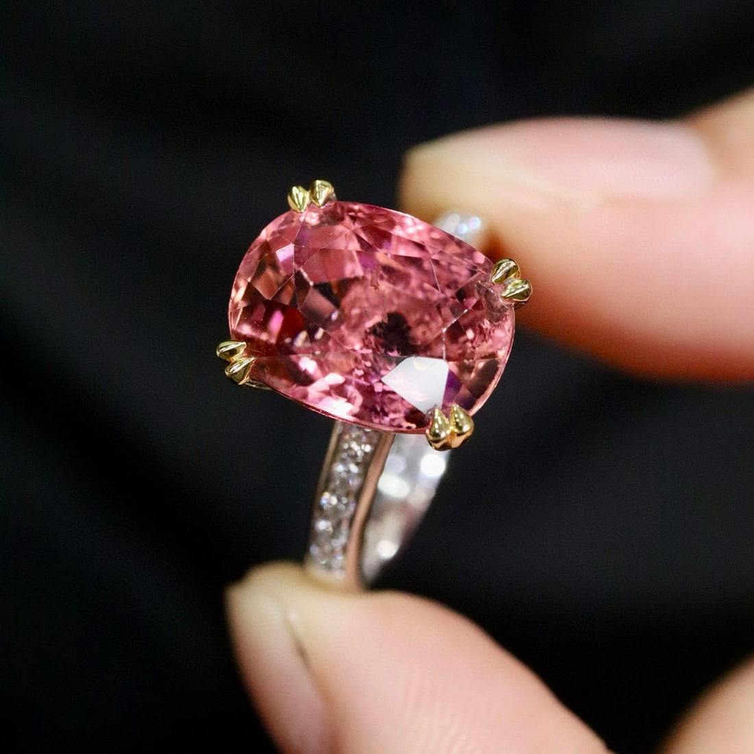 14k Gold 8.37 Ctw Natural Tourmaline & Diamond Ring - 2
