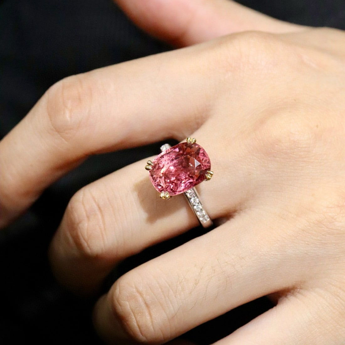14k Gold 8.37 Ctw Natural Tourmaline & Diamond Ring - 3