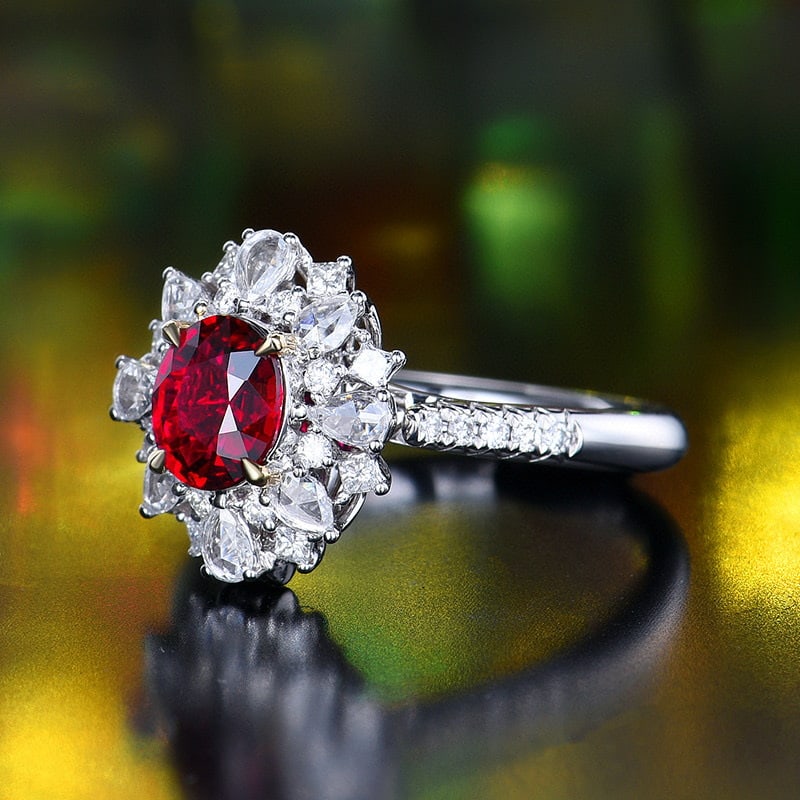 14k Gold 1.70 Ctw Natural Ruby & Diamond Ring/pendant( Without Chain ) - 2