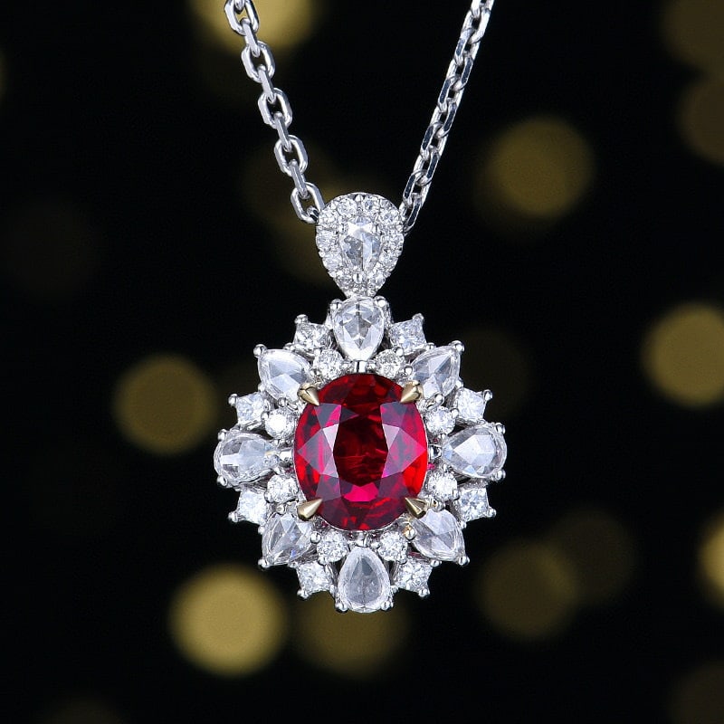 14k Gold 1.70 Ctw Natural Ruby & Diamond Ring/pendant( Without Chain ) - 4