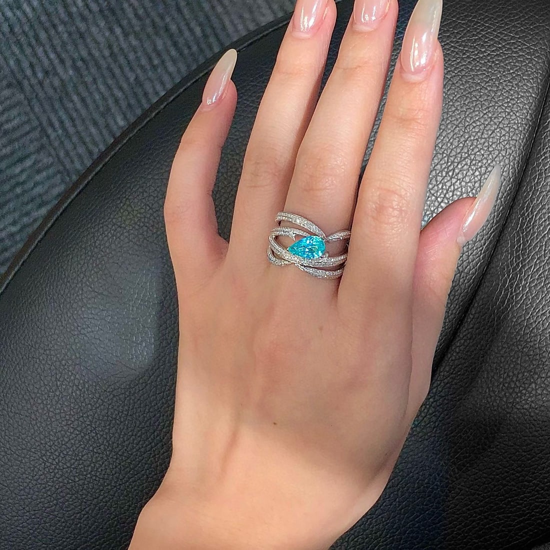 14k Gold 1.53 Ctw Natural Paraiba Tourmaline & Diamond Ring - 5
