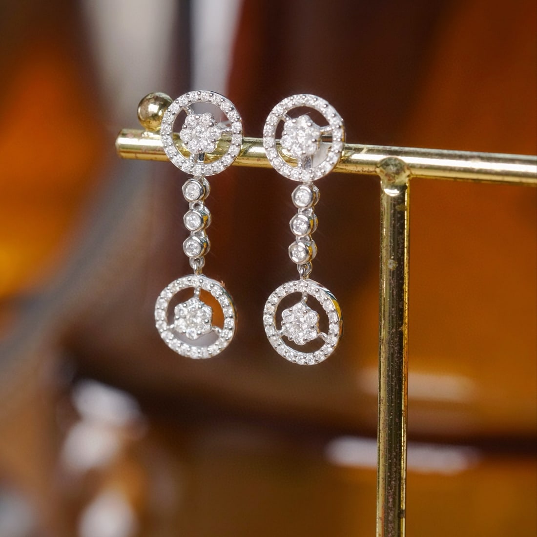 14k Gold 1.05 Ct Natural H Diamond Earrings - 4