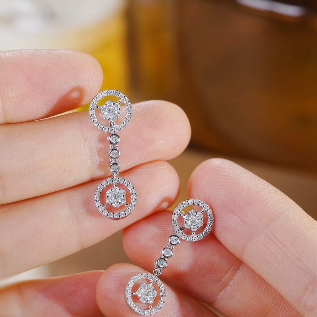 14k Gold 1.05 Ct Natural H Diamond Earrings - 9