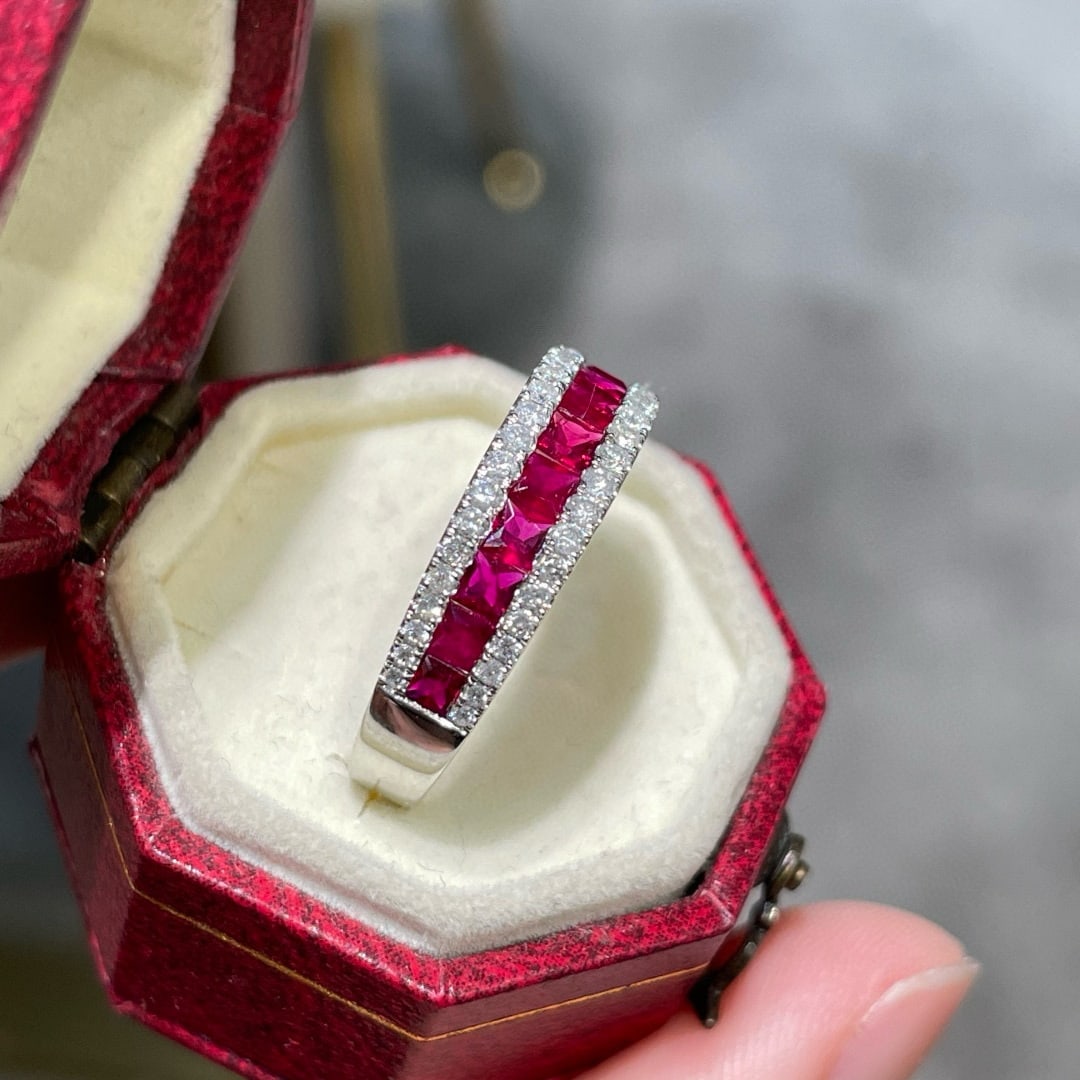 14k Gold 1 Ct Natural Ruby & Diamond Ring - 3