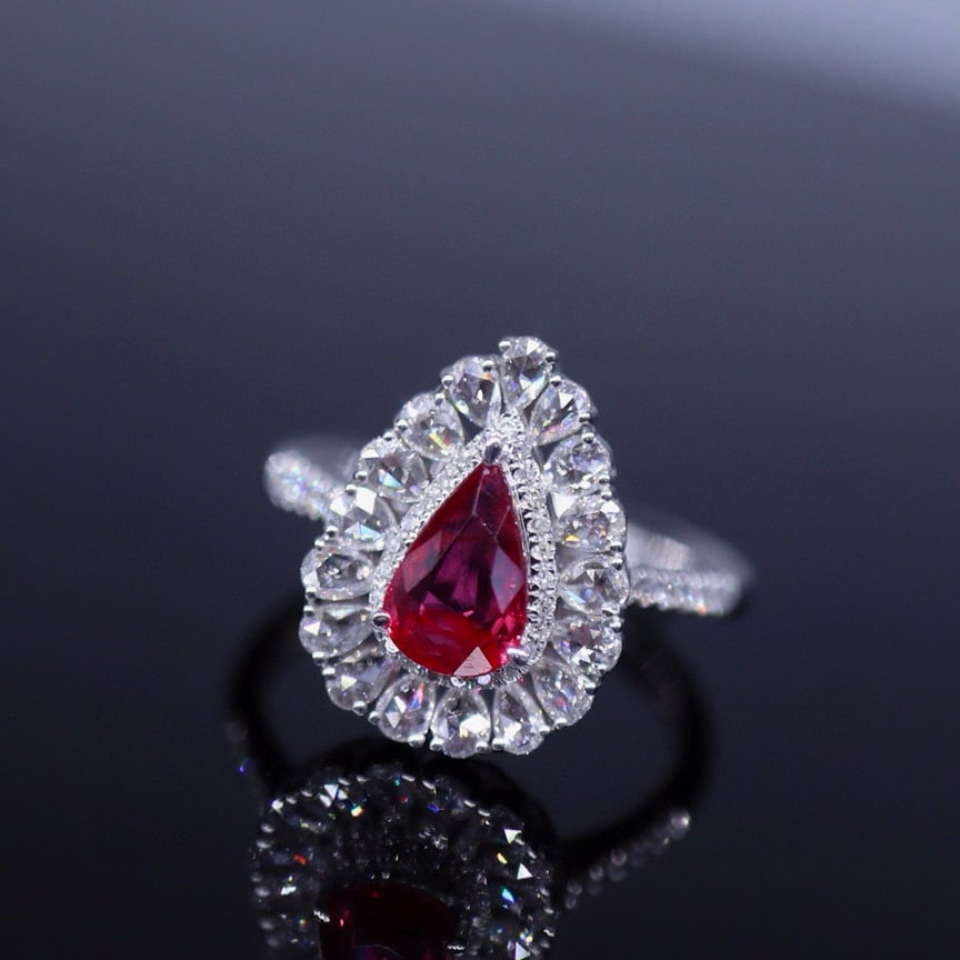 14k Gold 1.02 Ct Natural Ruby & Diamond Ring - 2