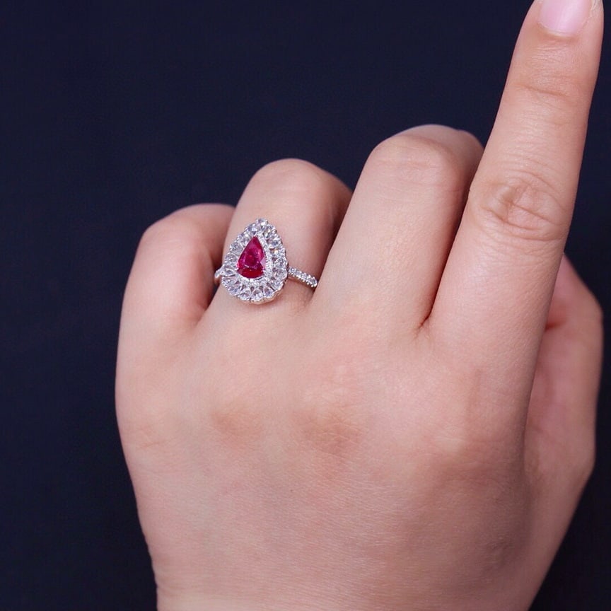 14k Gold 1.02 Ct Natural Ruby & Diamond Ring - 6
