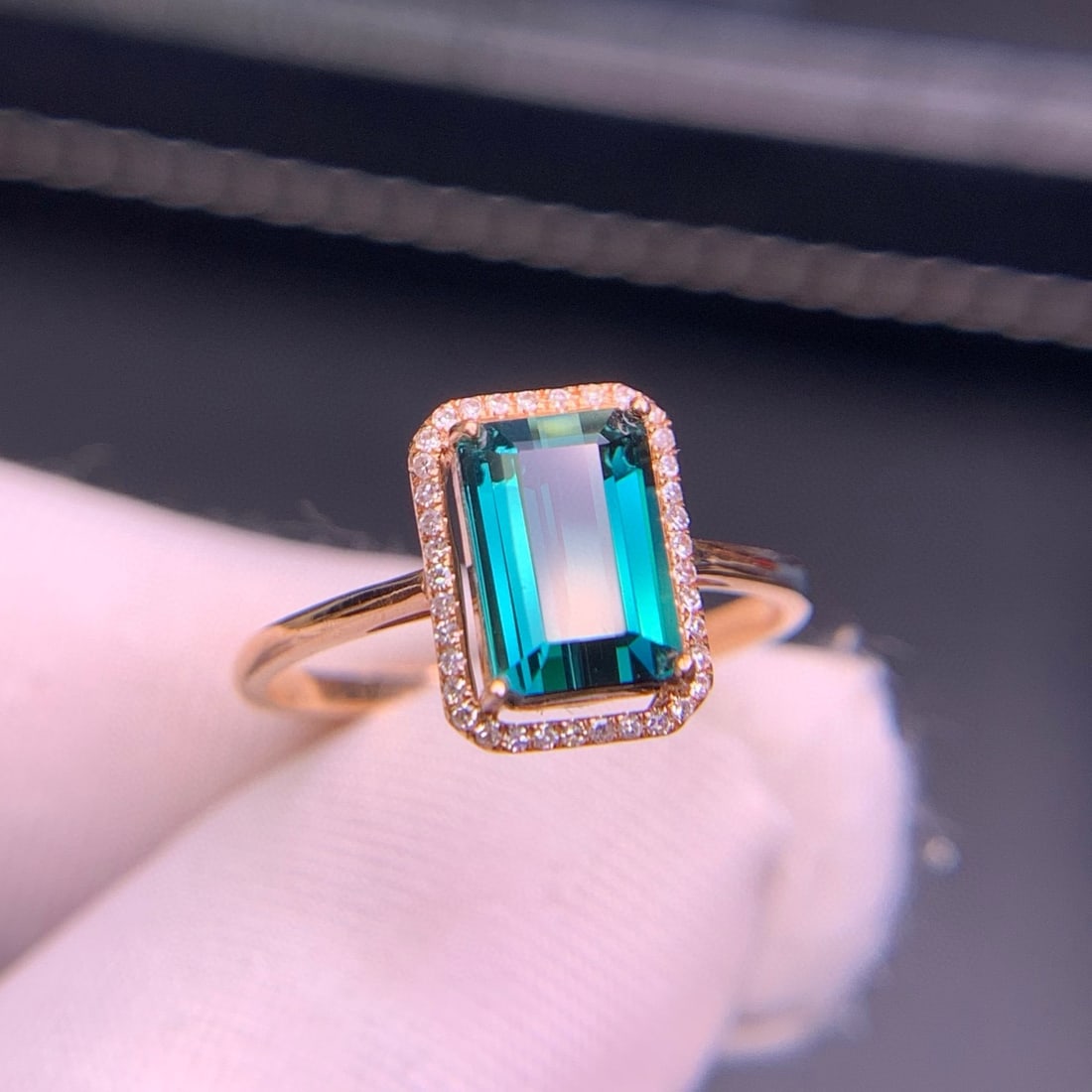 14k Gold 1.8 Ct Natural Tourmaline & Diamond Ring - 2