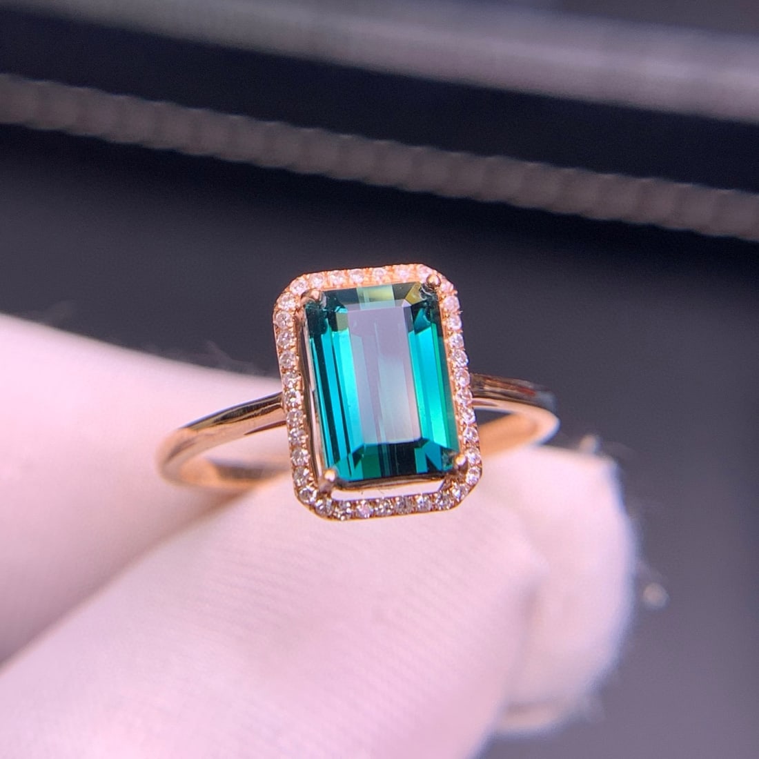 14k Gold 1.8 Ct Natural Tourmaline & Diamond Ring - 5